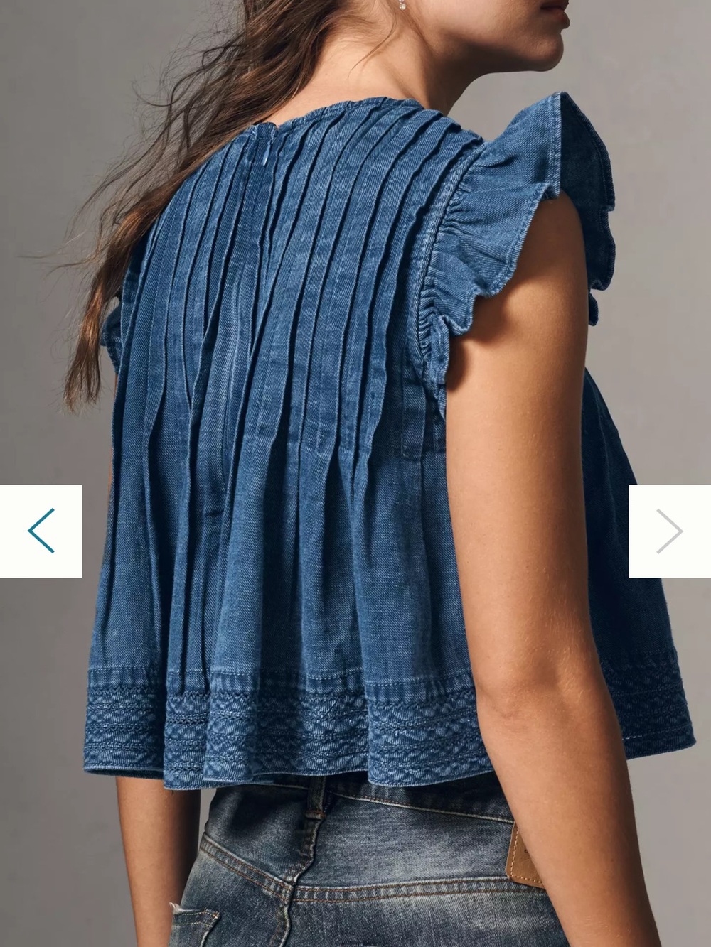 Anthropologie Jade Denim Swing Top by Pilcro - Picture 2 of 6